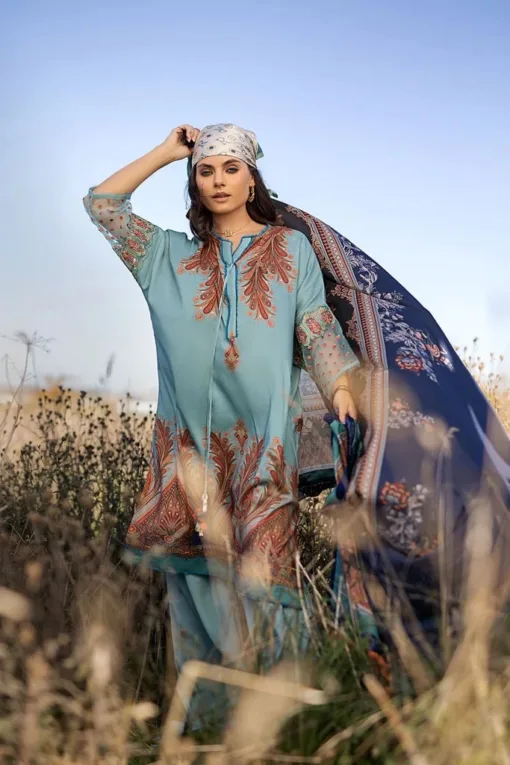 Sobia Nazir Unstitched 3Pcs Embroidered Lawn Suit 2023 SN-37A