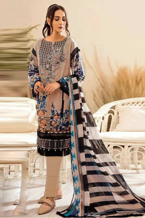 Beech Tree Unstitched 3Pcs Embroidered Lawn Collection 2023 BT-80