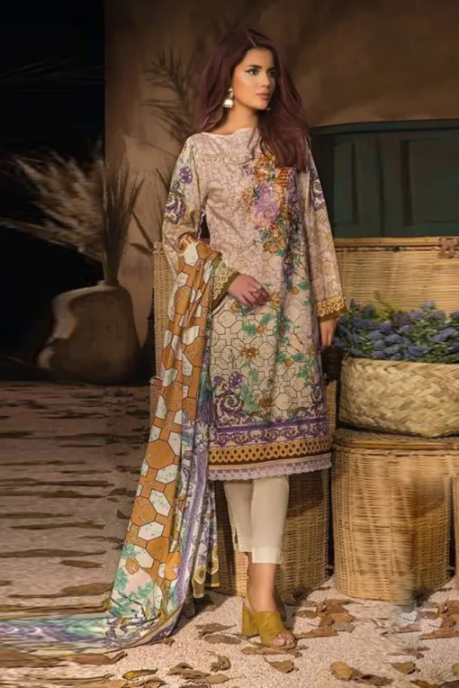 Beech Tree Unstitched 3Pcs Embroidered Lawn Collection 2023 BT-83