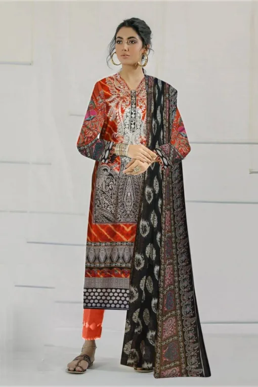 Ethnic Unstitched 3Pcs Embroidered Lawn Collection 2023 ET-100B