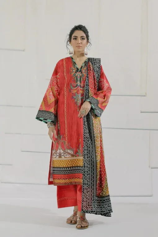 Ethnic Unstitched 3Pcs Embroidered Lawn Collection 2023 ET-72A