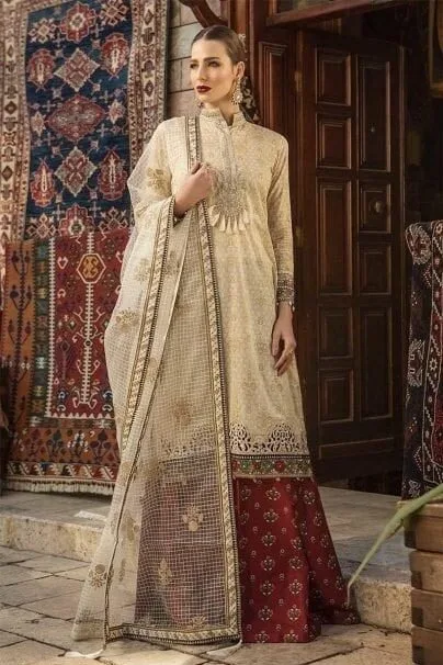 MariaB Unstitched 3Pcs Embroidered Lawn Collection 2023 MB-53