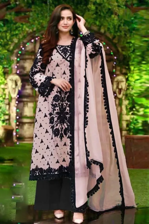 Sana Javed Unstitched 3Pcs Embroidered Lawn Collection 2023 SJ-48B