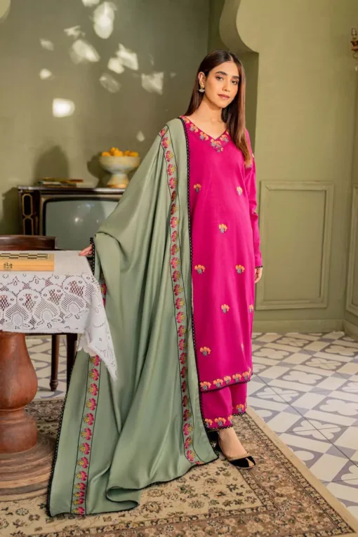 Kastoor embroidered premium winter dhanak dress 2023 - Kastoor sale winter 2023