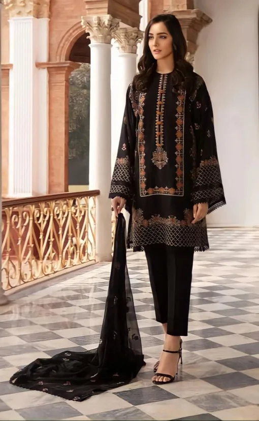 bareeze embroidered summer sale 2024 | libas e khas store | bareeze 3 piece embroidered unstitched bamber embroidered dupatta lawn suit 2024