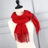 Cashmere Women Winter Scarf Solid Preppy Style