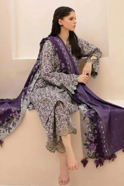 Baroque 3pc digital printed in Karandi stuff | Baroque winter Karandi collections 2023