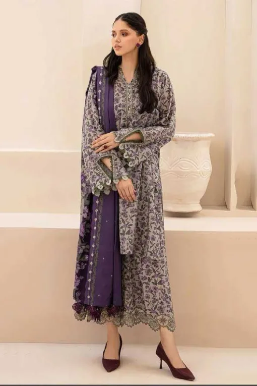 Baroque 3pc digital printed in Karandi stuff | Baroque winter Karandi collections 2023