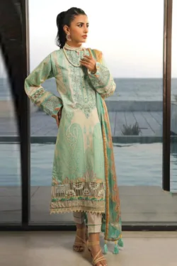 Sana Safinaz summer sale 2024 | Sana Safinaz unstitched 3 piece premium embroidered lawn suit 2024
