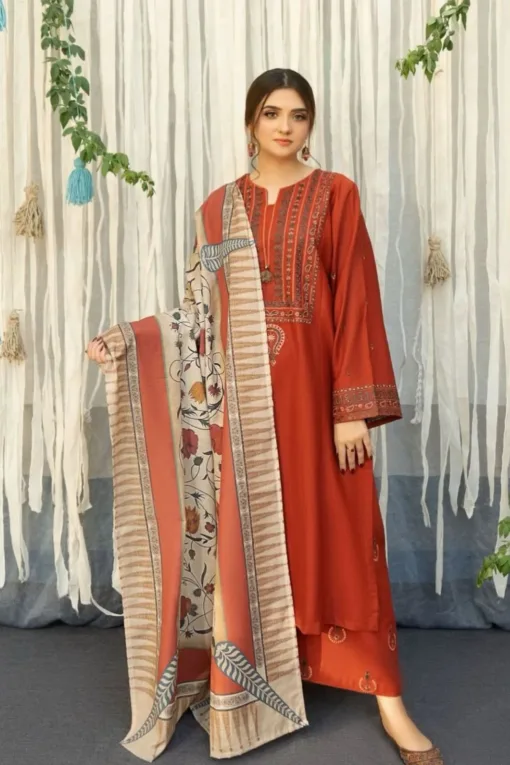 Aisling premium embroidered winter dhanak collections 2024 | Aisling Dhanak 2024