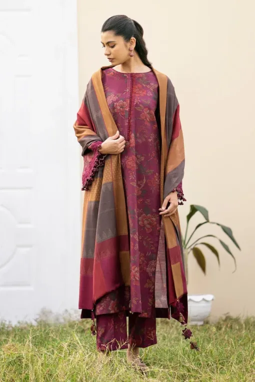 Ethnic 3pcs Unstitched Embroidered Summer Lawn Suit | Zari Diamond Dupatta | Ethnic unstitched 3 piece premium embroidered lawn suit 2024