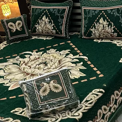 4pc-Velvet-Jacquard-king-size-bedsheet