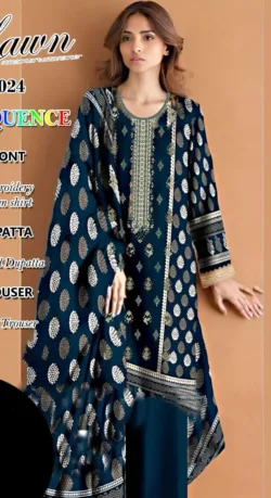 Stunning Black Dress: Limelight's Embroidered Lawn Suit with Chiffon Dupatta 2024