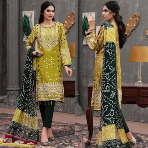 cross stitch embroidered summer lanw collection 2024 | Pakistani affordable dresses