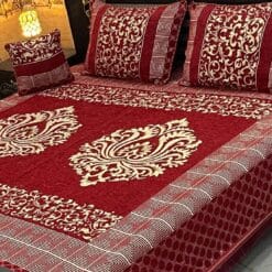 4pc-Velvet-Jacquard-king-size-bedsheet