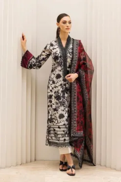 Zainab Chottani 3pcs Unstitched Embroidered Summer Lawn Suit | Zainab Chottani lawn Dupatta | Zainab Chottani unstitched 3 piece premium embroidered lawn suit 2024