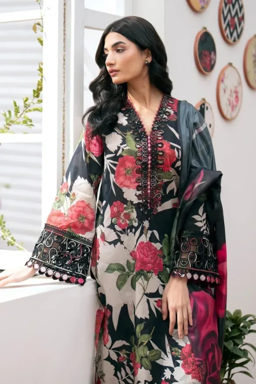 Baroque Digital Printed summer sale 2024 | Baroque unstitched 3 piece premium Digital Printed lawn suit 2024