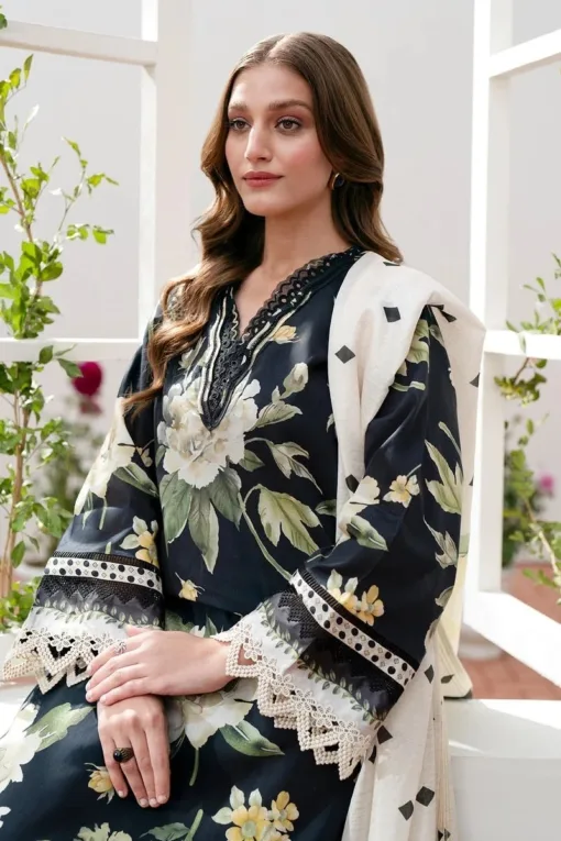 Baroque Digital Printed summer sale 2024 | Baroque unstitched 3 piece premium Digital Printed lawn suit 2024