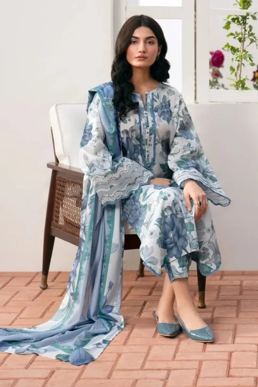 Baroque Digital Printed summer sale 2024 | Baroque unstitched 3 piece premium Digital Printed lawn suit 2024