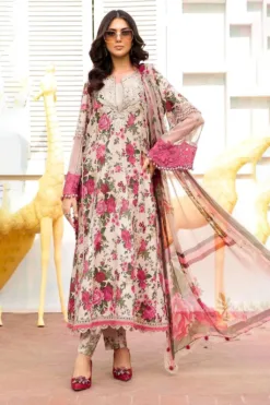 MariaB 3pcs Unstitched Embroidered Summer Lawn Suit | MariaB lawn Dupatta | MariaB unstitched 3 piece premium embroidered lawn suit 2024