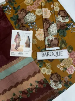 Baroque Digital Printed summer sale 2024 | Baroque unstitched 3 piece premium Digital Printed lawn suit 2024