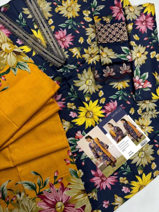 Baroque 3pc digital printed in lawn stuff | Baroque summer lawn collections 2025 | baroque by libas e khas store eid ul adha summer sale 2025