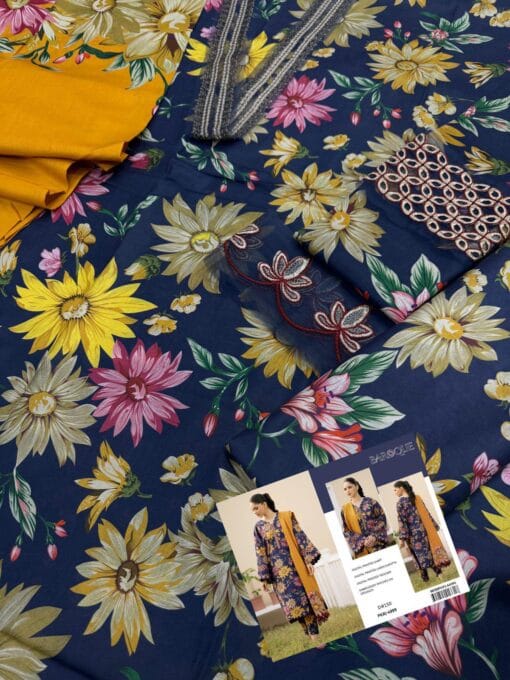Baroque 3pc digital printed in lawn stuff | Baroque summer lawn collections 2025 | baroque by libas e khas store eid ul adha summer sale 2025