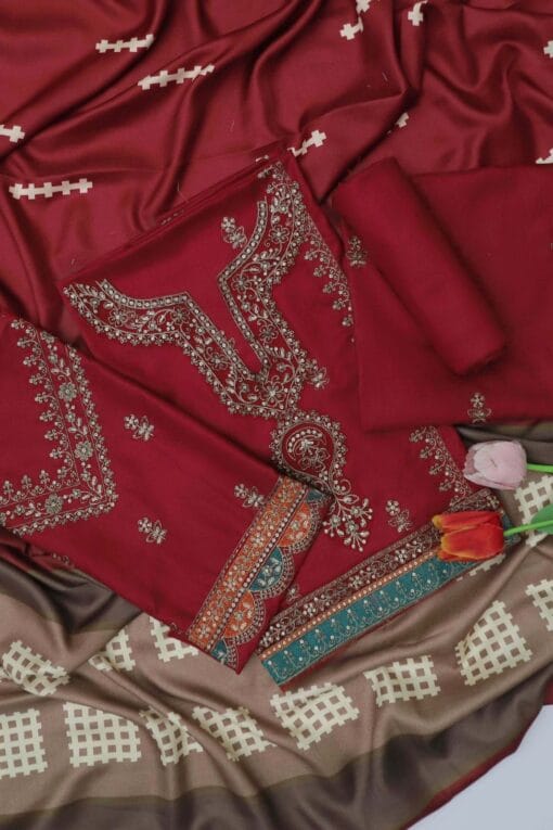 MariaB embroidered winter sale 2024 | Baroque unstitched 3 piece premium embroidered dhanak suit 2024 | MariaB winter dhanak sale 2024 | MariaB winter 2025