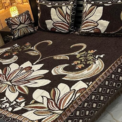 4pc-Velvet-Jacquard-king-size-bedsheet