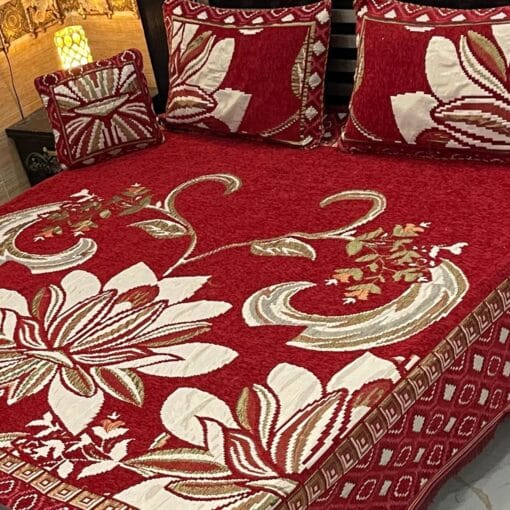 4pc-Velvet-Jacquard-king-size-bedsheet