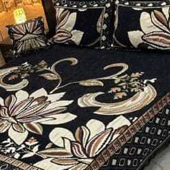 4pc-Velvet-Jacquard-king-size-bedsheet