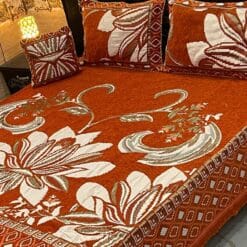 4pc-Velvet-Jacquard-king-size-bedsheet