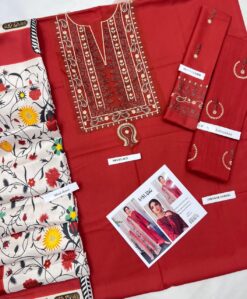 Aisling 3pcs Embroidered dhanak Suit 2025 | Aisling summer sale 2025 | Aisling unstitched 3 piece premium embroidered lawn suit 2025
