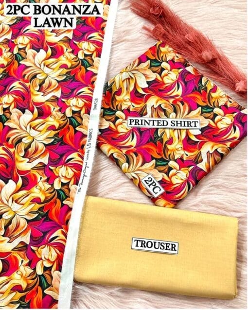 Bonanza Satrangi Lawn | 2Pcs Digital Printed Summer Lawn Collection 2025 BS-443