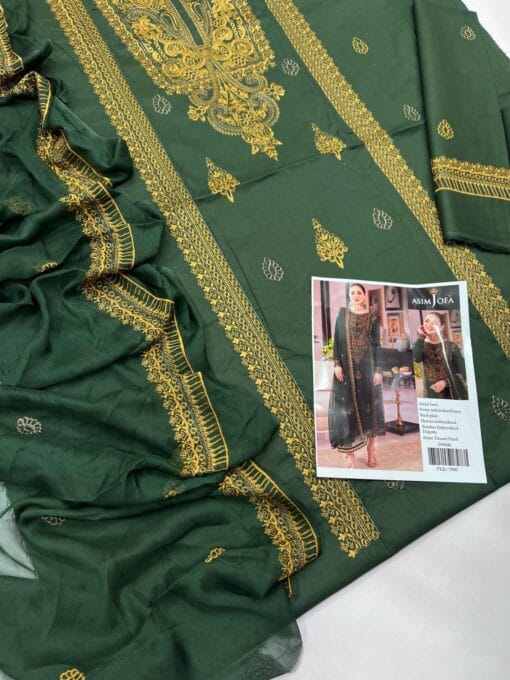 Asim Jofa 3pcs Unstitched Embroidered Summer Lawn Suit | Asim Jofa lawn Dupatta | Asim Jofa unstitched 3 piece premium embroidered lawn suit 2025