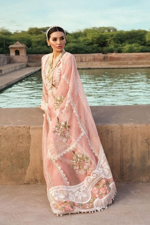 Crimson Chifli Lawn with embroidered organza dupatta | 3Pcs Chicken Kari Embroidered Summer Lawn Collection 2025