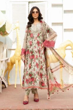 Mariab Baroque Digital Printed summer sale 2025 | Mariab Baroque unstitched 3 piece premium Digital Printed lawn suit 2025