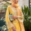 MariaB Lawn chicken kari embroidered with silk dupatta, Unstitched 3 Pieces Premium Embroidered Summer Lawn Collections 2025