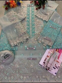 Elaaf Bridal Organza dress with organza embroidered dupatta | elaaf party wears dresses 2025 sale