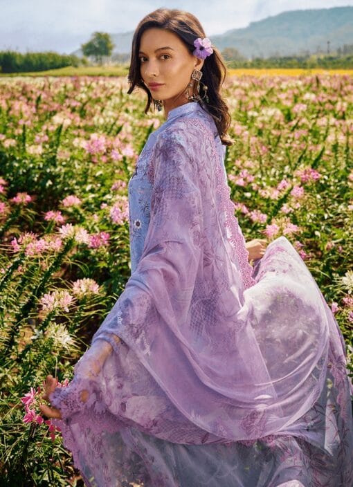 Image Print Lawn embroidered summer dress with printed chiffon dupatta, 3Pcs Premium Embroidered Summer Collection 2025
