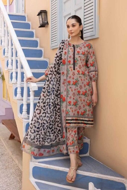 House of Charizma Baroque Digital Printed summer sale 2024 | House of Charizma Baroque unstitched 3 piece premium Digital Printed lawn suit 2025