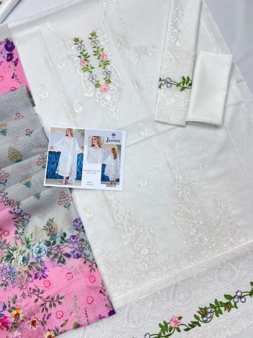 baroque jazmin Luxury Lawn 2025 | Unstitched 3Pcs with Diamond Dopatta Collection 2025