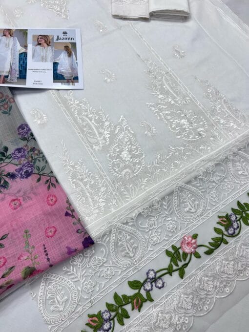 baroque jazmin Luxury Lawn 2025 | Unstitched 3Pcs with Diamond Dopatta Collection 2025
