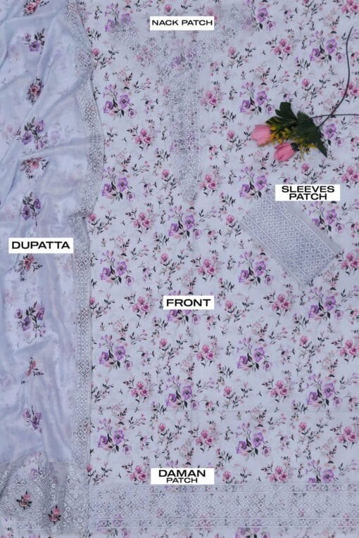 Baroque Lawn BQ-2072 | Unstitched 3Pcs Digital Printed Lawn Collection 2025