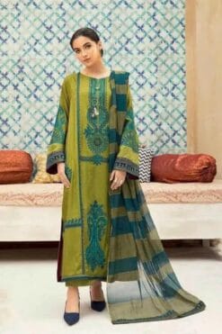 mariab embroidered 3 piece in lawn stuff with chiffon diamond dupatta | mariab summer lawn collections 2025