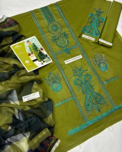 mariab embroidered 3 piece in lawn stuff with chiffon diamond dupatta | mariab summer lawn collections 2025