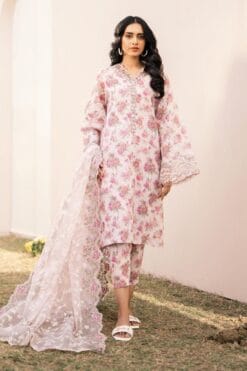Baroque Lawn BQ-155 | 3PC Premium Embroidery Digital Printed Lawn Unstitched Summer Suit 2025