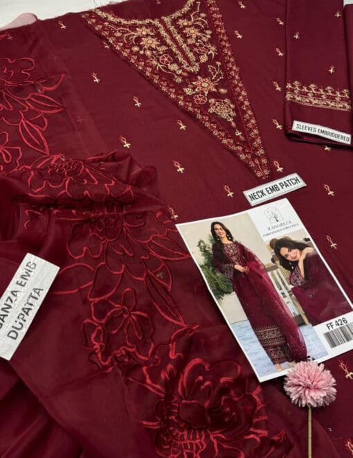 Rangreza embroidered summer lawn 2025 | Rangreza summer sale 2025