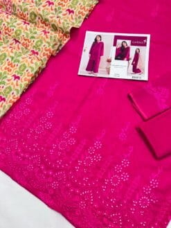 Garnet embroidered chicken kari summer lawn suit 2025