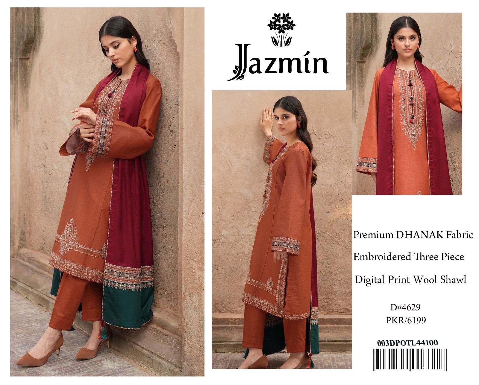 Jazmin by LibaseKhas Dhanak JZ-608 | 3Pcs Premium Embroidered Winter Dhanak Collection 2025 8 Jazmin by LibaseKhas dhanak JZ-608 | 3Pcs Premium Embroidered winter dhanak Collection 2025
